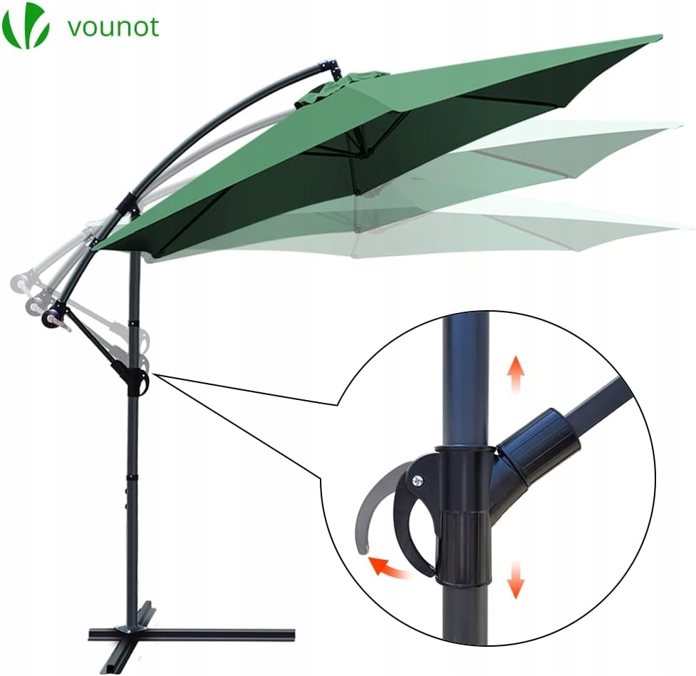 Záhradný slnečník s kľukou 3 m UV50, vodotesný