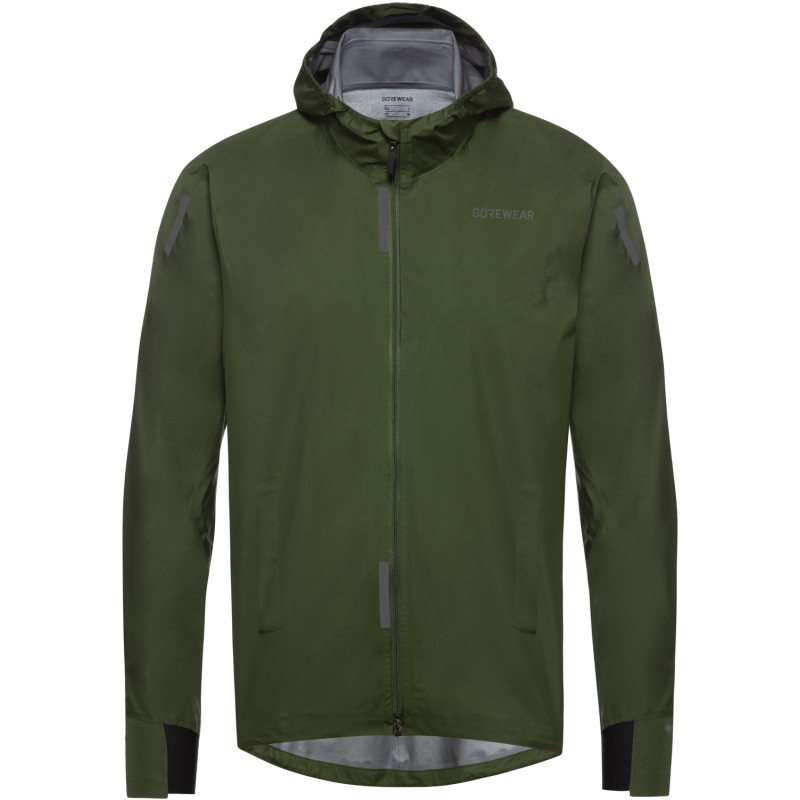 Gore Bunda Concurve Gore-Tex pánské s kapucí běžecká utility green M
