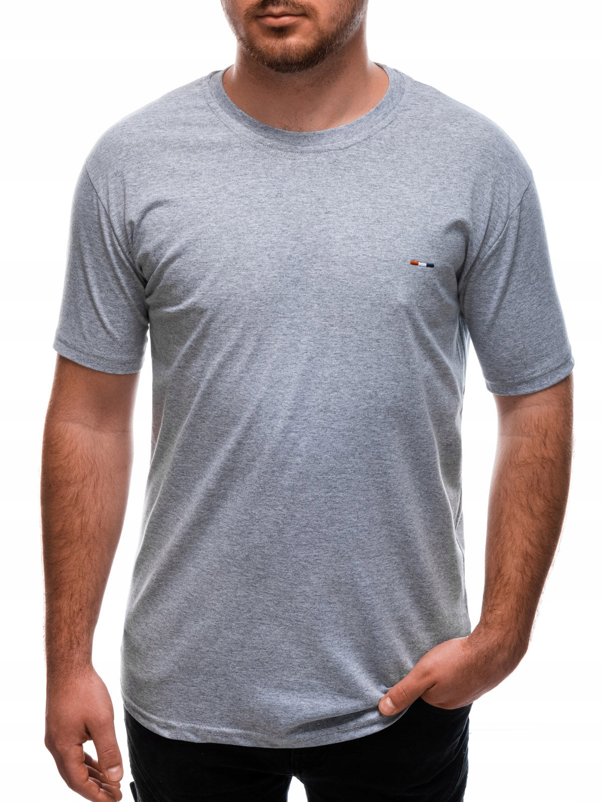 

T-shirt męski bez nadruku basic 1658S szary XXL