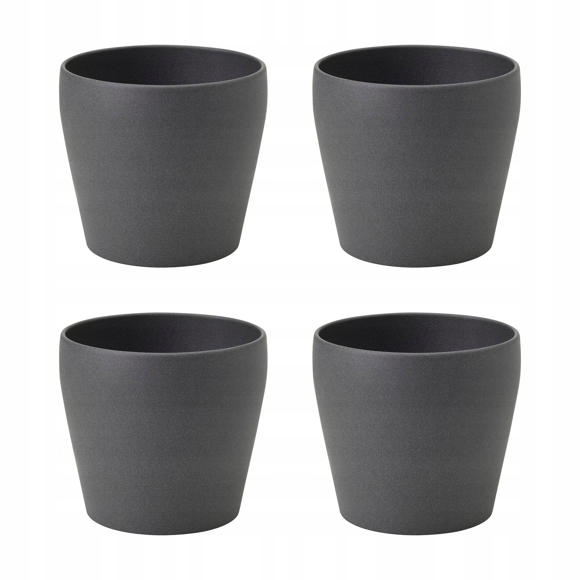 4 ks Obal Na Květináč na květináč Persillade tmavě šedý 15 cm keramika