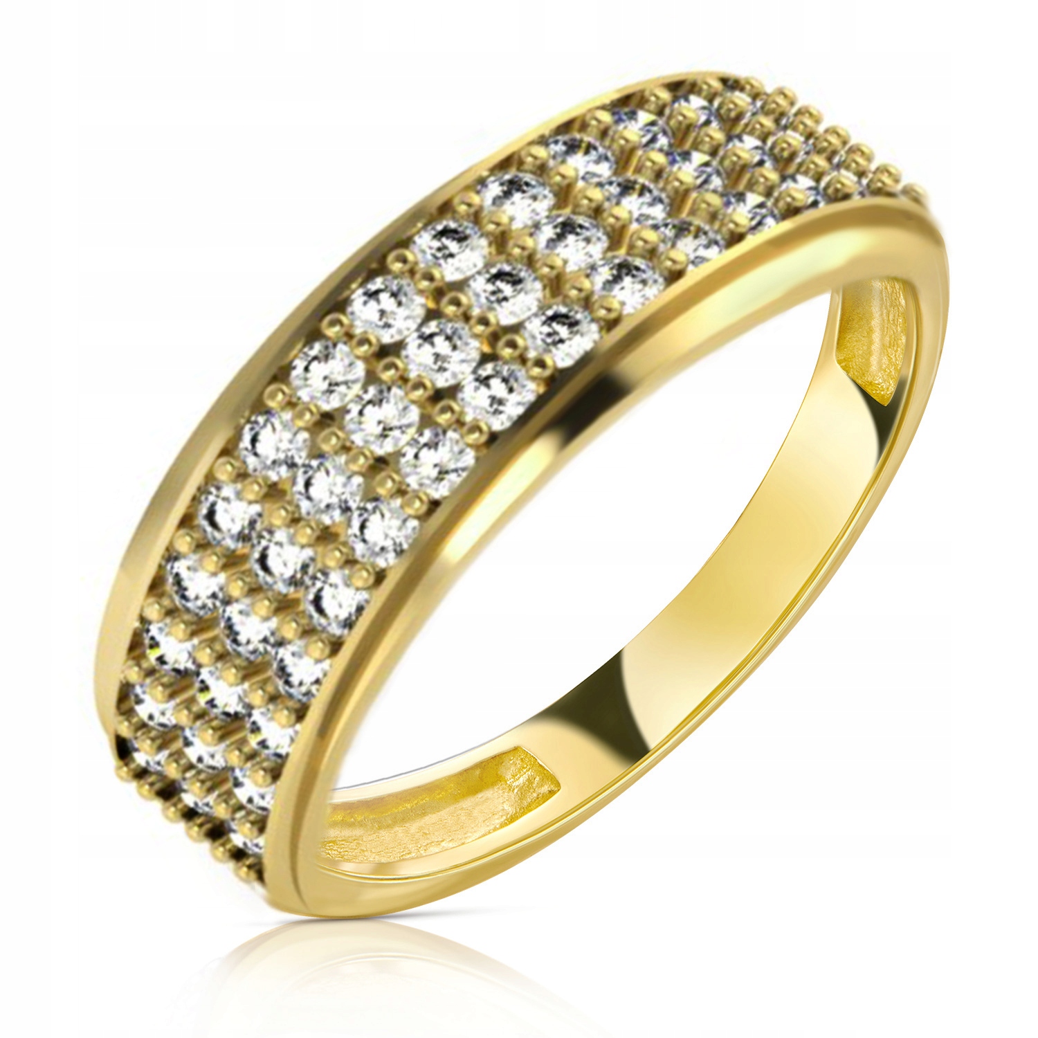 

Złoty Pierścionek Zaręczynowy 333 8K Cyrkonia r14