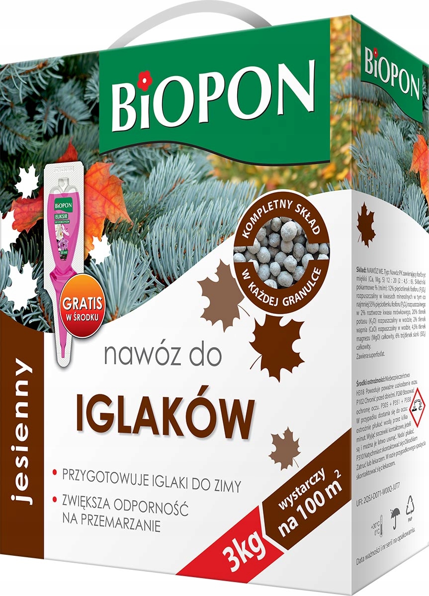 

Biopon nawóz Jesienny granulowany do Iglaków 3kg