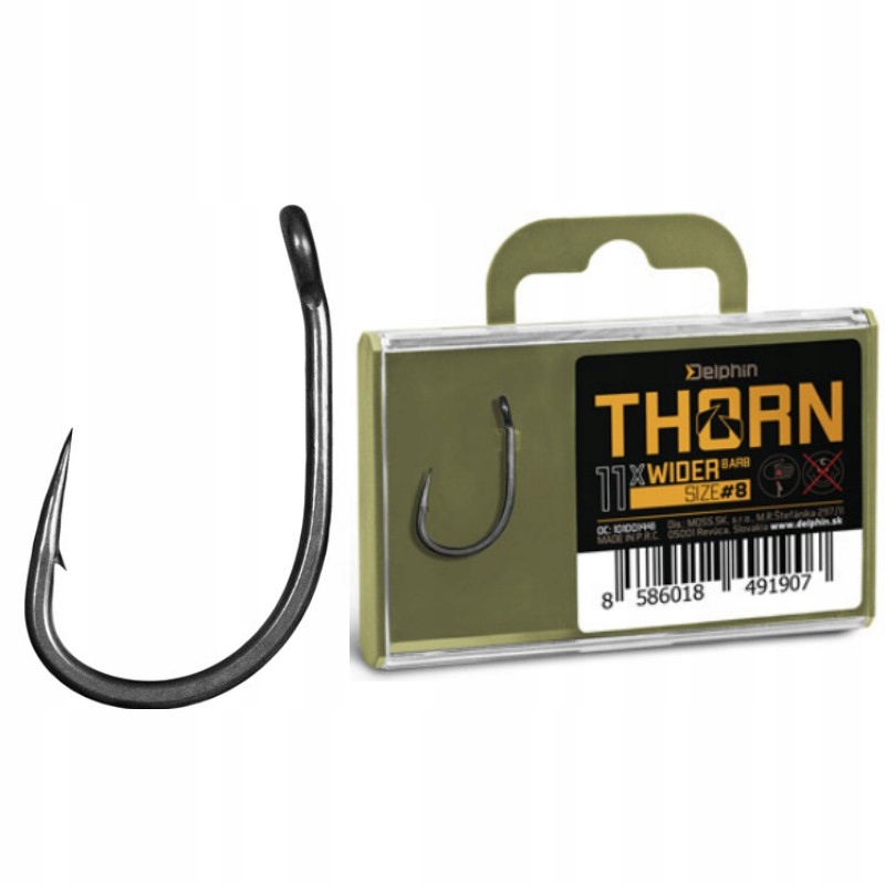 Ostre Haki Karpiowe Delphin Thorn Wider roz. 6 11szt. Na Karpie Amury