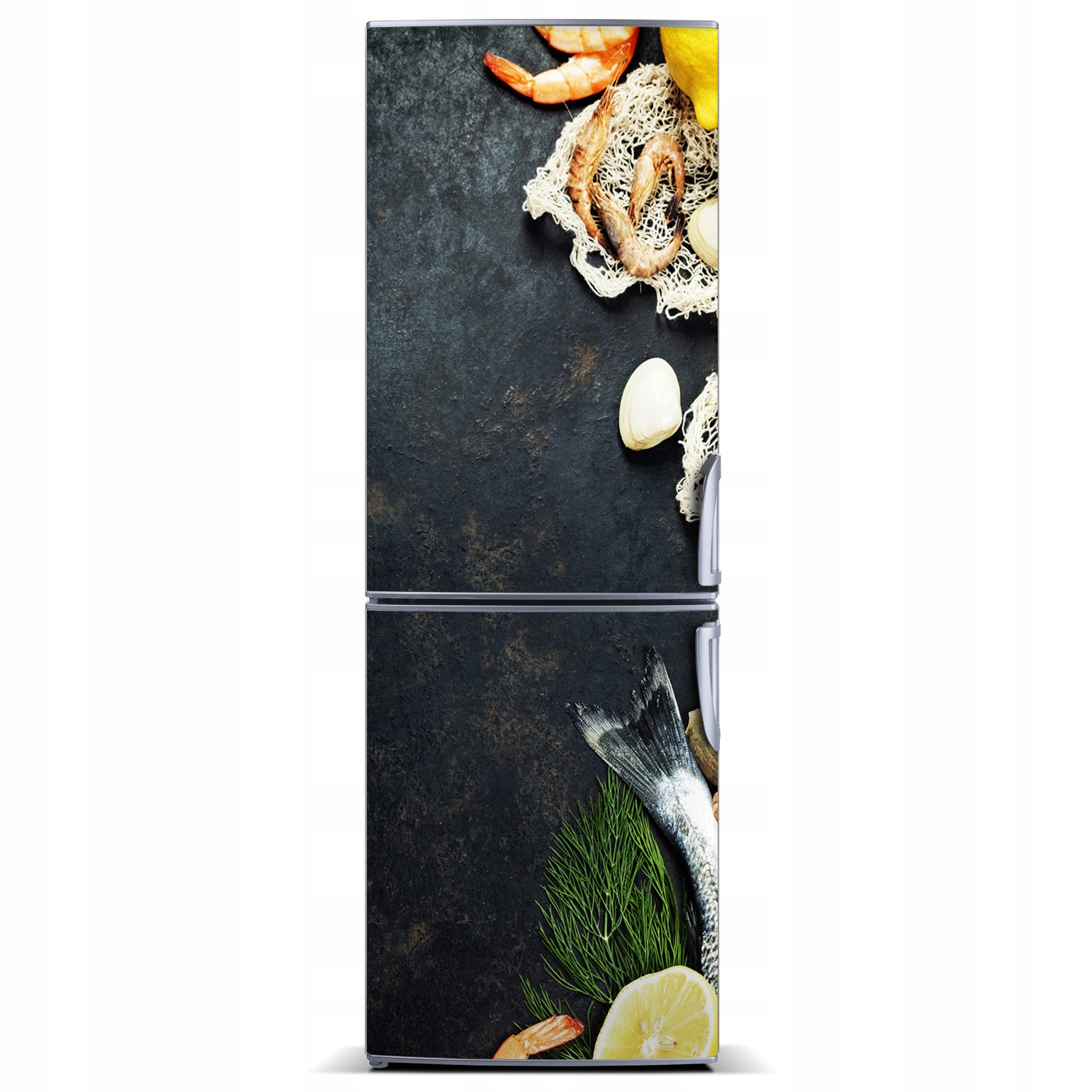 

Naklejka na lodówkę magnetyczna Owoce morza 60x180