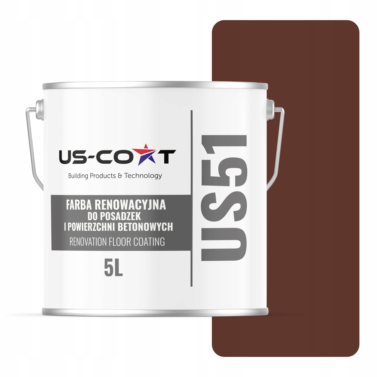 Farba Na Renováciu Podláh Betón Garáž Červená Hnedá RAL8012 Mat 5 L