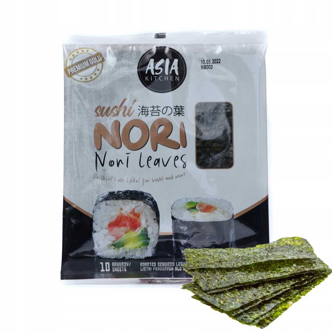 

Wodorosty Nori Gold do Sushi 10 szt 26g Algi