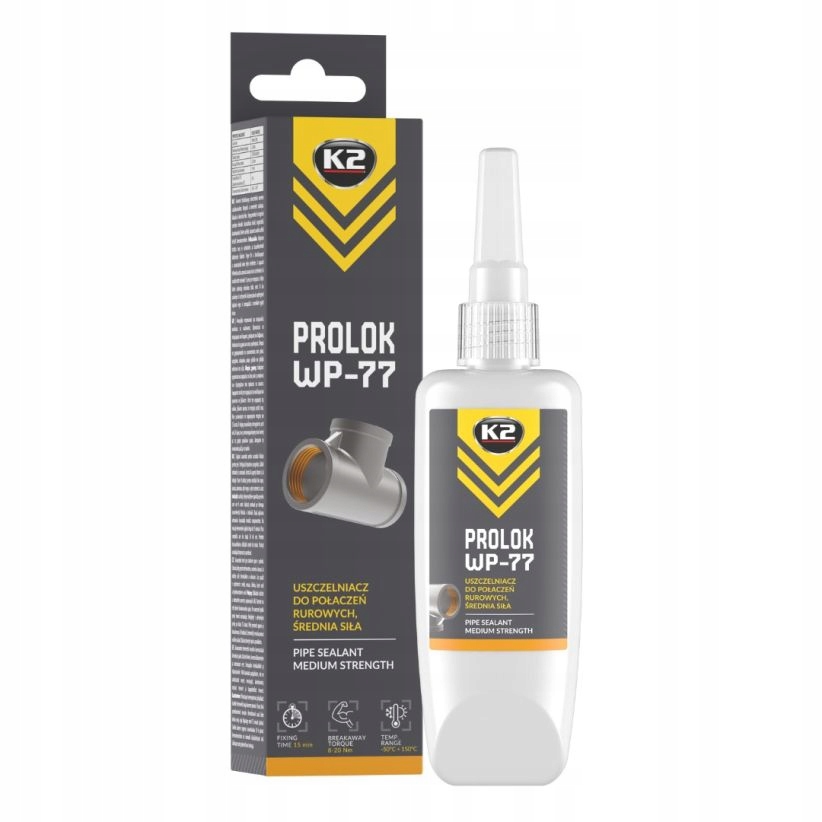 K2 Prolok WP77 klej uszczelniacz do połączeń rurowych, gwintów 50ml anaerob