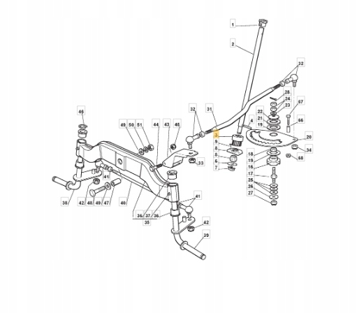 Zębatka wałka układu kierowniczego traktorka Stiga / Castelgarden Typ zębatka
