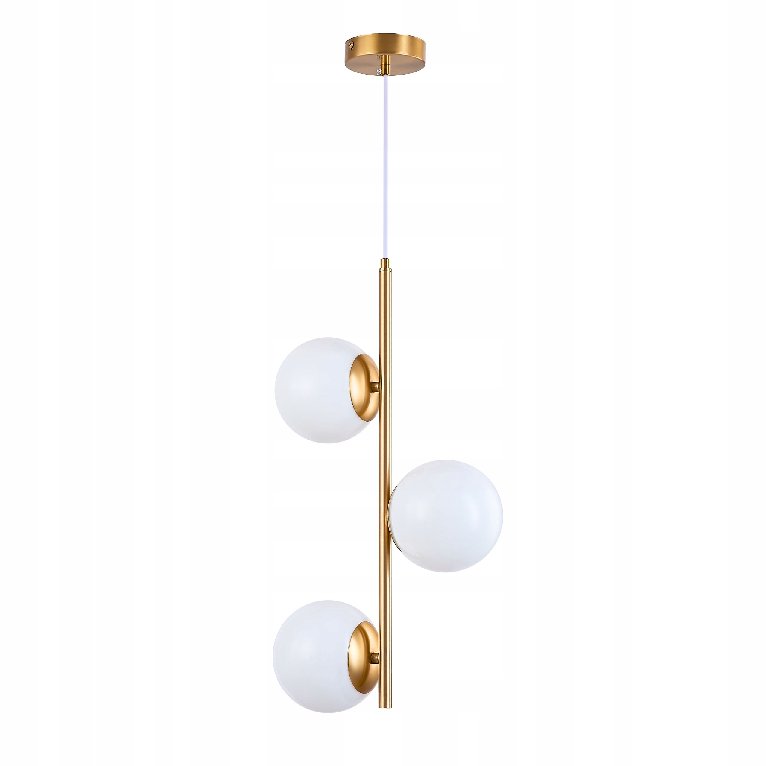 Moderní stropní svítidlo Led zlatá, bílé stínidlo 3x Kula nad stůl Lustr