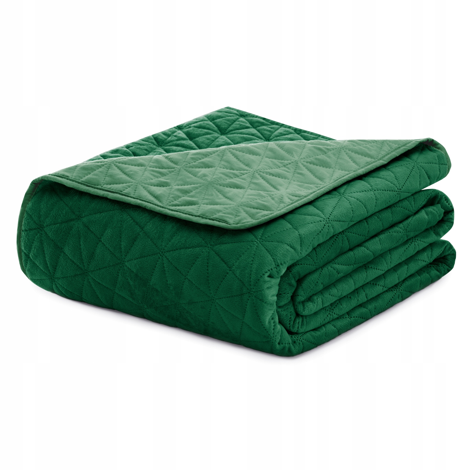 

Zielona narzuta dwustronna 200x220 wzór velvetowa