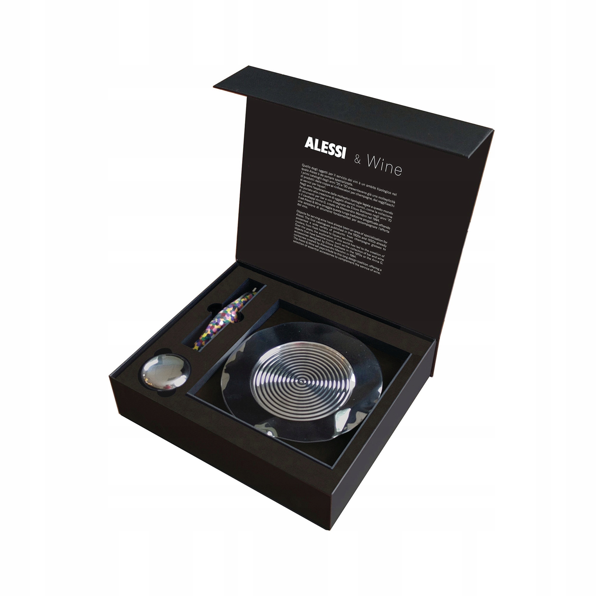 Alessi Pleats Okrúhla oceľová Podnos na servírovanie 31 cm strieborný