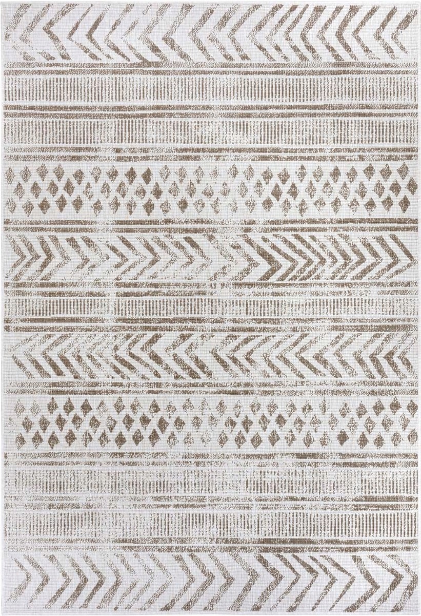 Béžový obojstranný koberec s plochým povrchom 200 x 290 cm