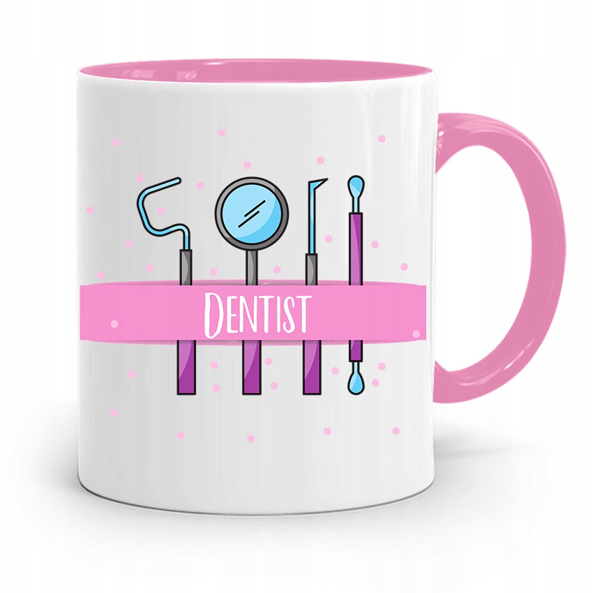 

Kubek Różowy Dentysty Stomatologa Dentist