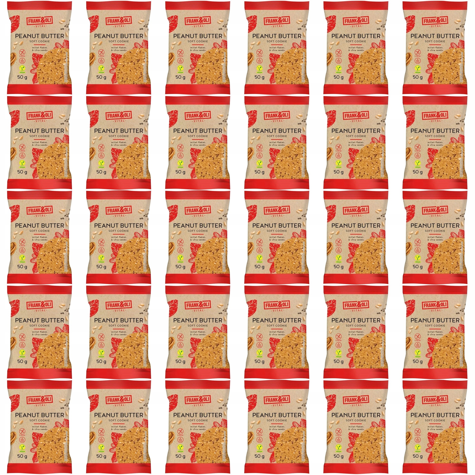 Zestaw ciasteczek Frank&Oli Ciasteczko jaglane z Pastą Orzechową i 30 szt.