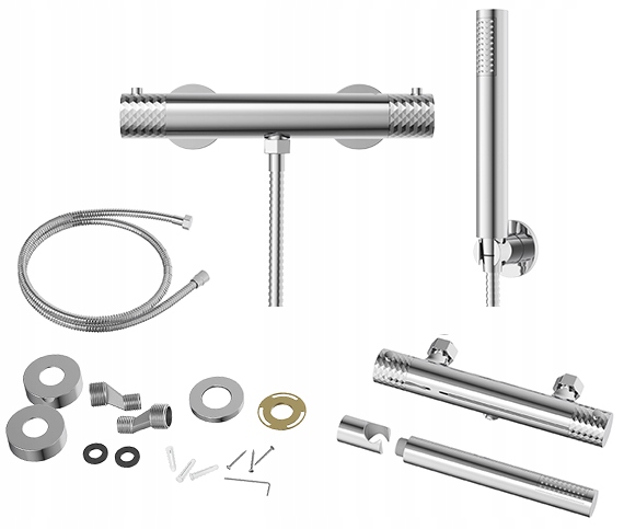 Batéria Glami termostatická sprchová, chróm, termostatická, slúchadlá