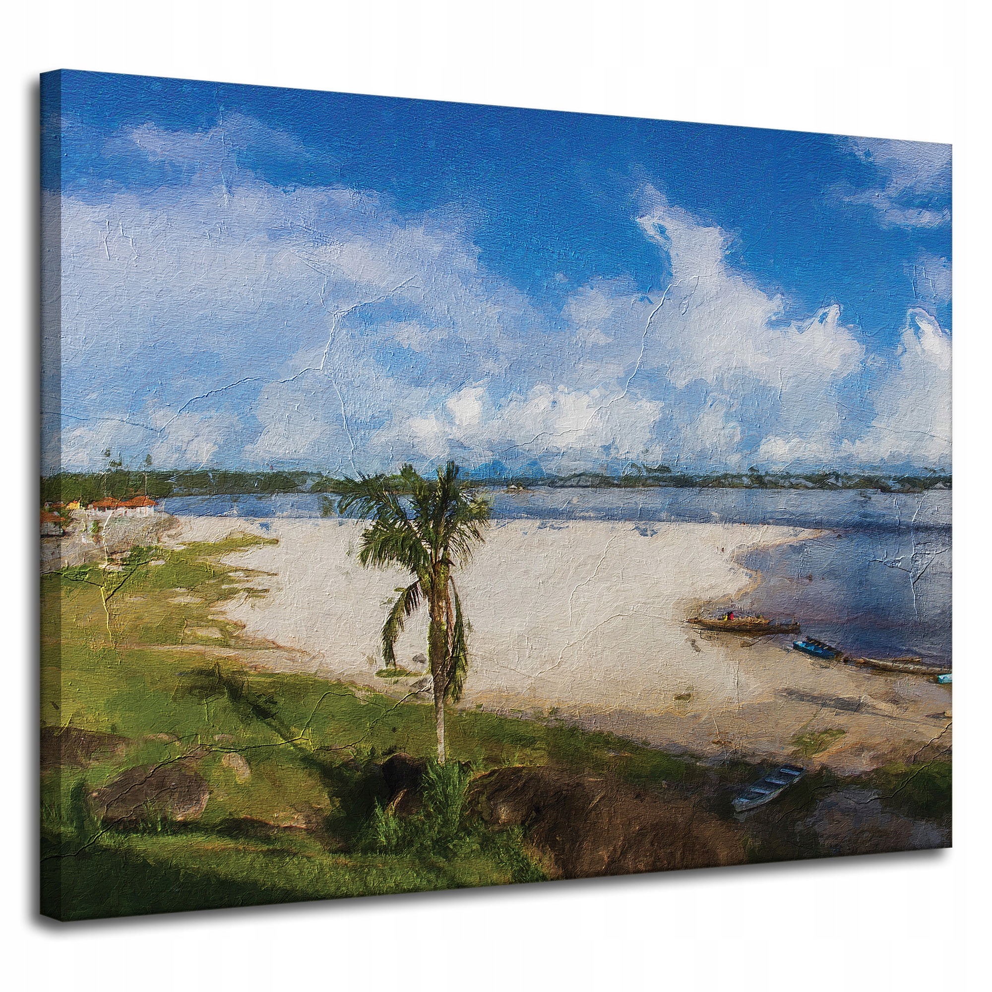 Obraz na plátně Pláž Voda Palma Slunce Jezero 100x80 cm