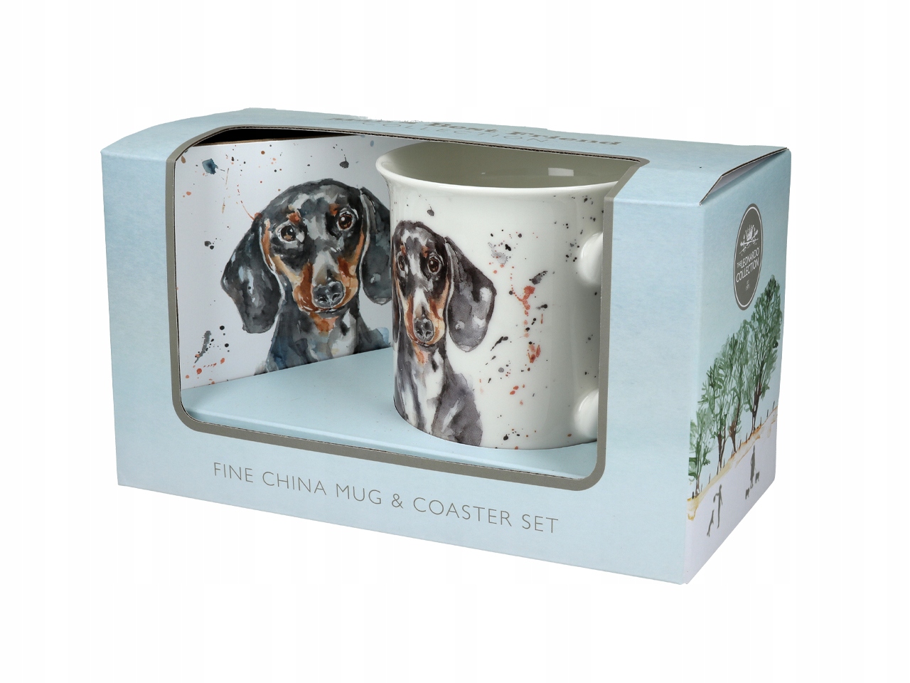 

Porcelanowy Kubek z Podkładką Jamnik 270ml