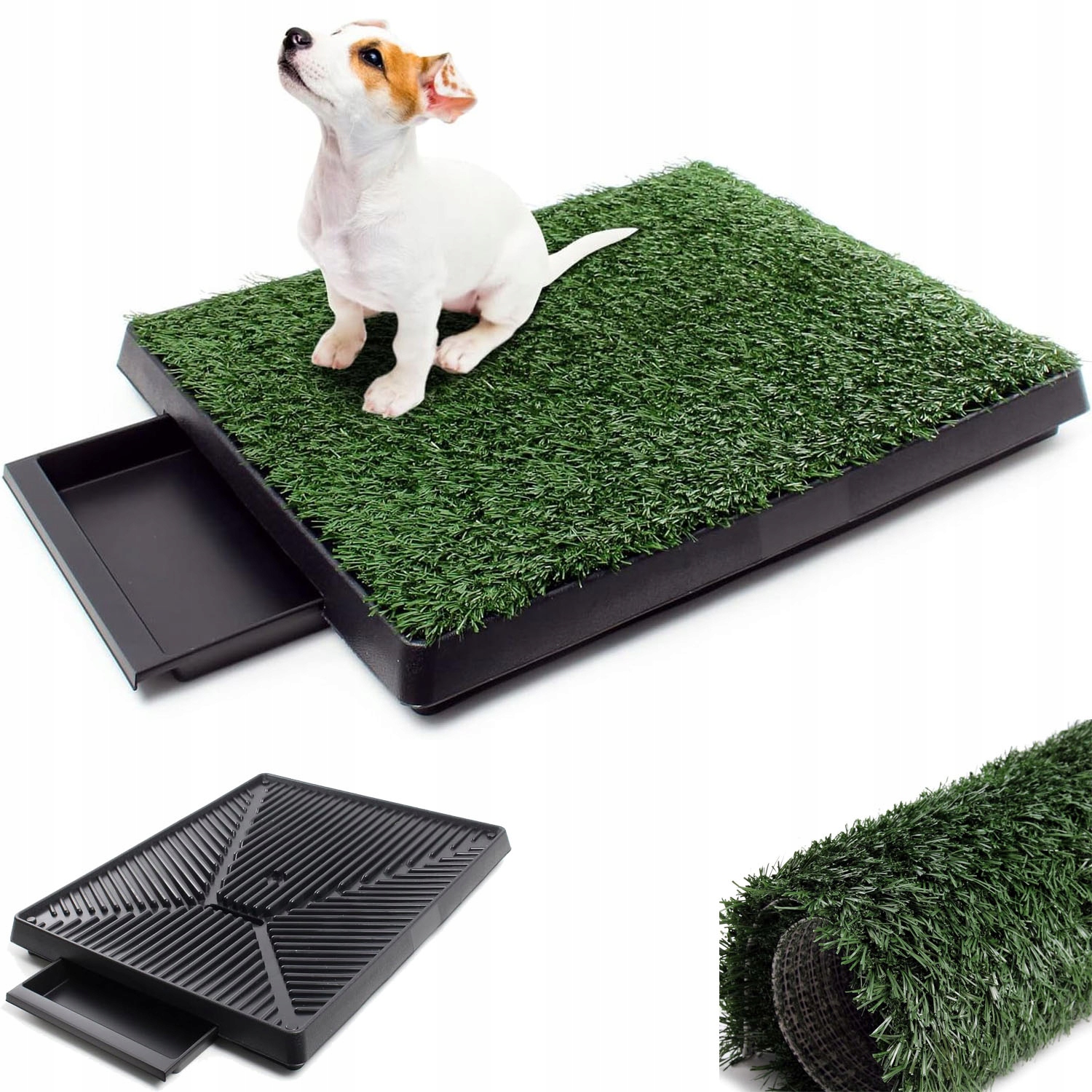 Levně Záchod s trávou pro štěňata pro výuku čistoty 63 cm x 50 cm x 6.5 cm