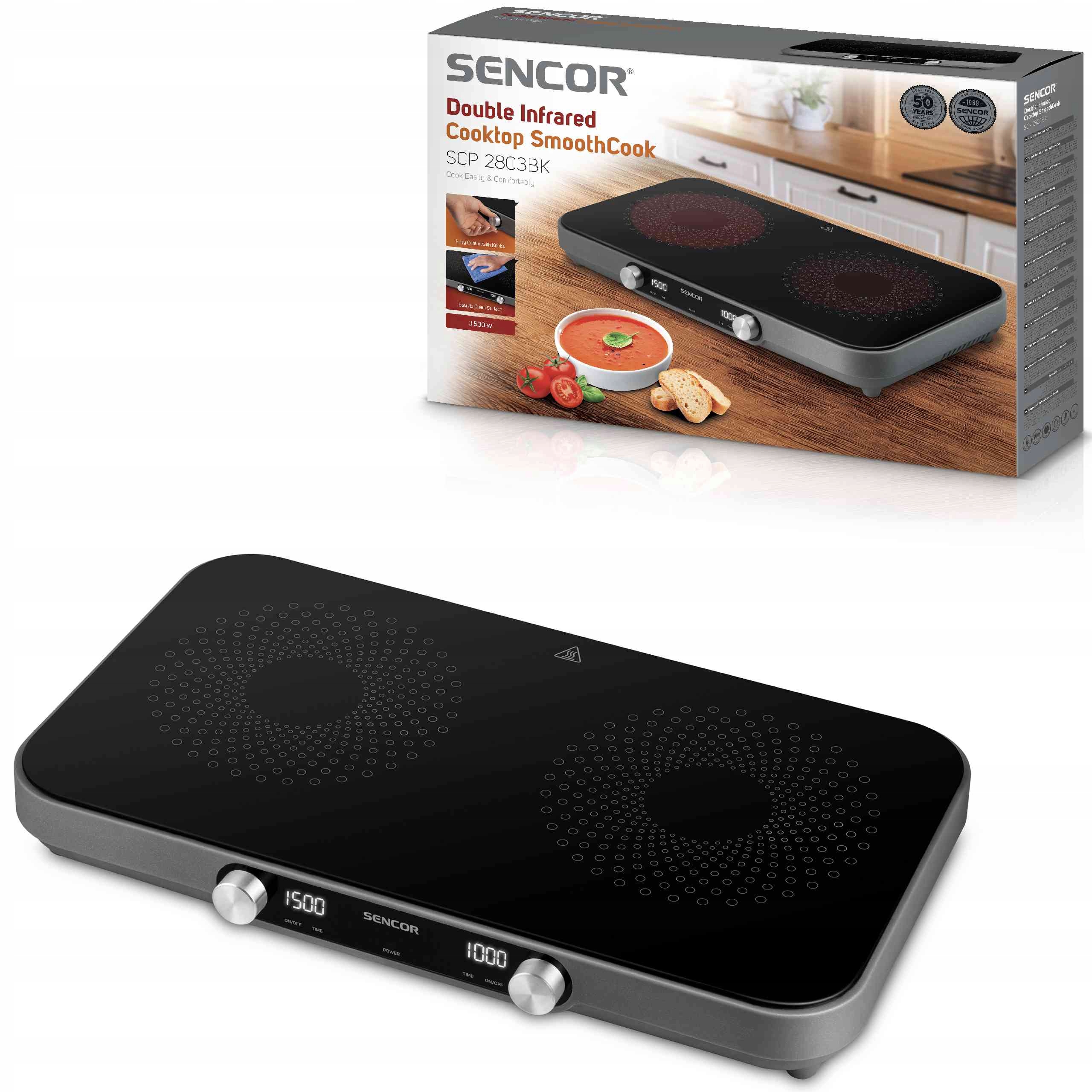 Kuchenka Elektryczna 2-Palnikowa Sencor Scp 2803BK