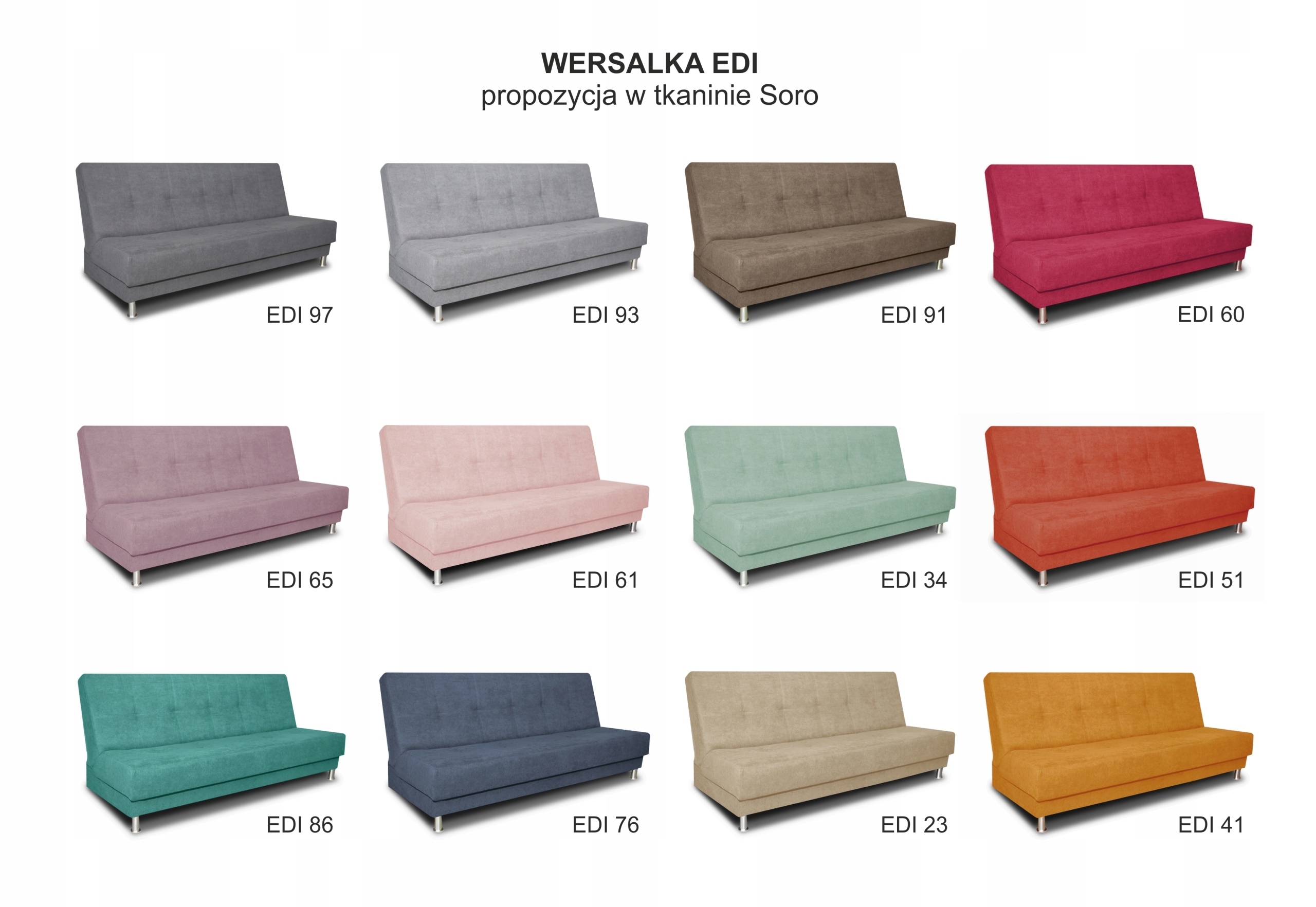 WERSALKA EDI żółta kanapa ROZKŁADANA sprężyny EAN (GTIN) 5905090120421