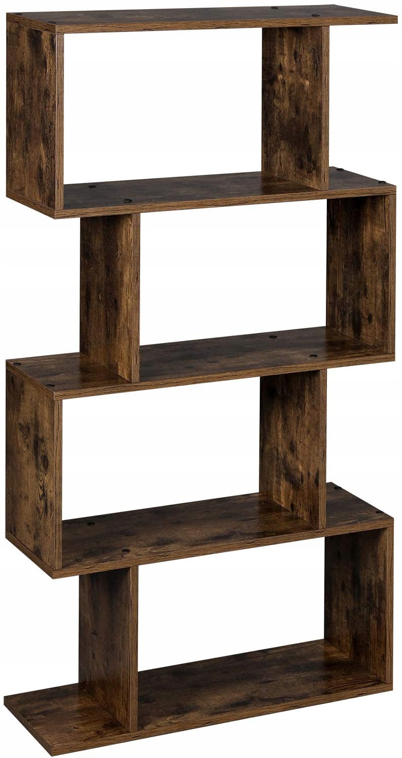 REGAŁ 4 POZIOMY PÓŁKA RUSTYKALNA VINTAGE 70 x 127 x 24 cm LOFT BRĄZ