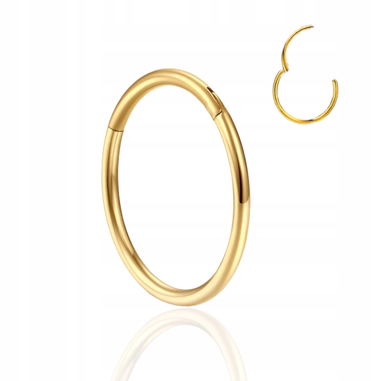 Piercing ZŁOTY Clicker Kółko Helix Septum 1,0/10