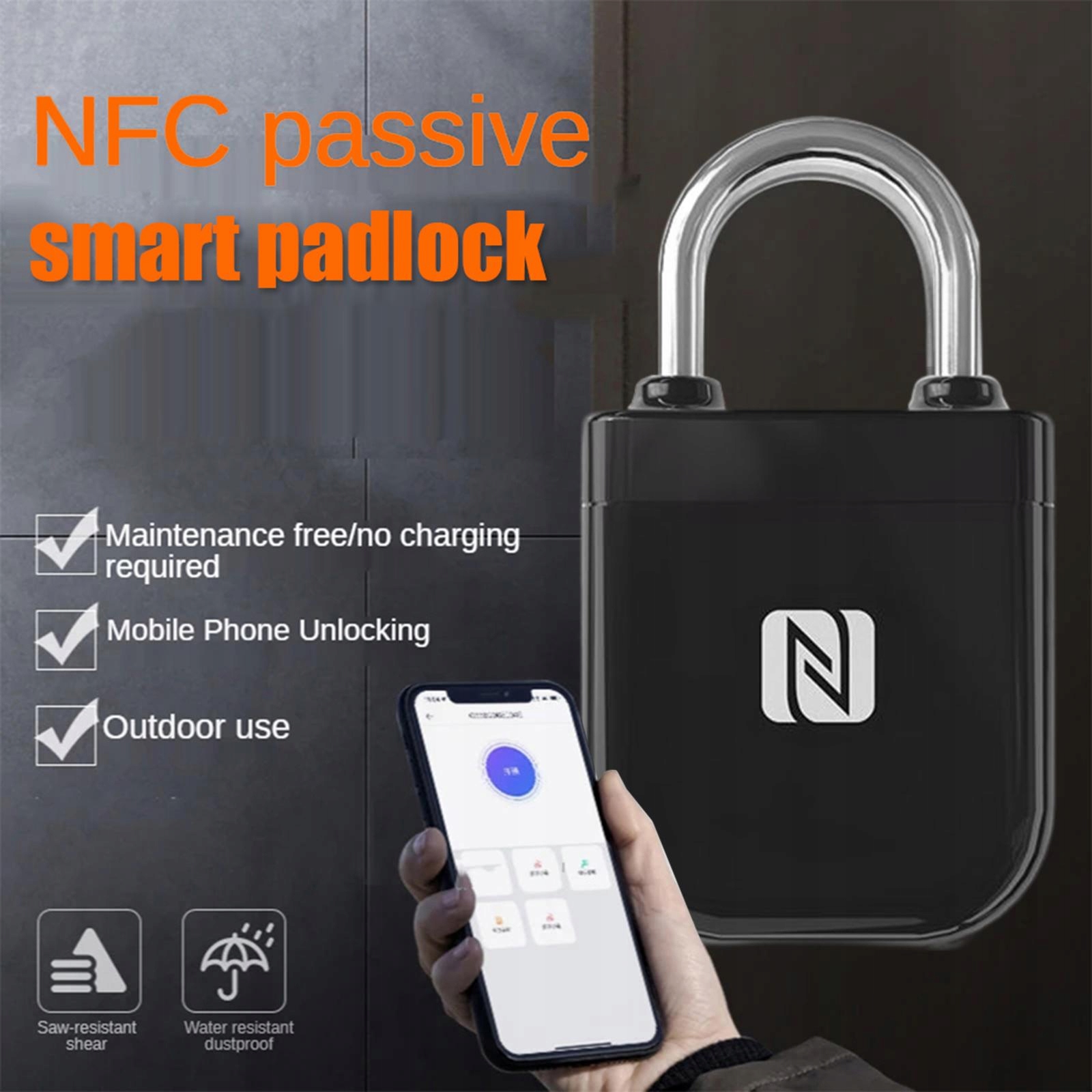 NFC Inteligentna kłódka Blokada Bluetooth IP55 EAN (GTIN) 5282425963718