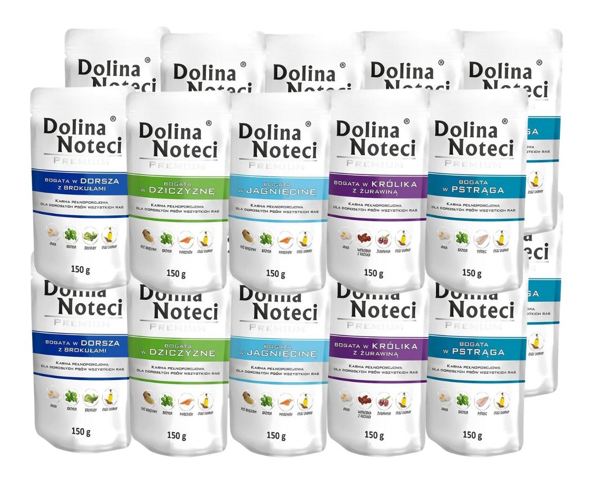 Vlhké krmivo pro psy Dolina Noteci Premium MIX 20x150 g 5 příchutí