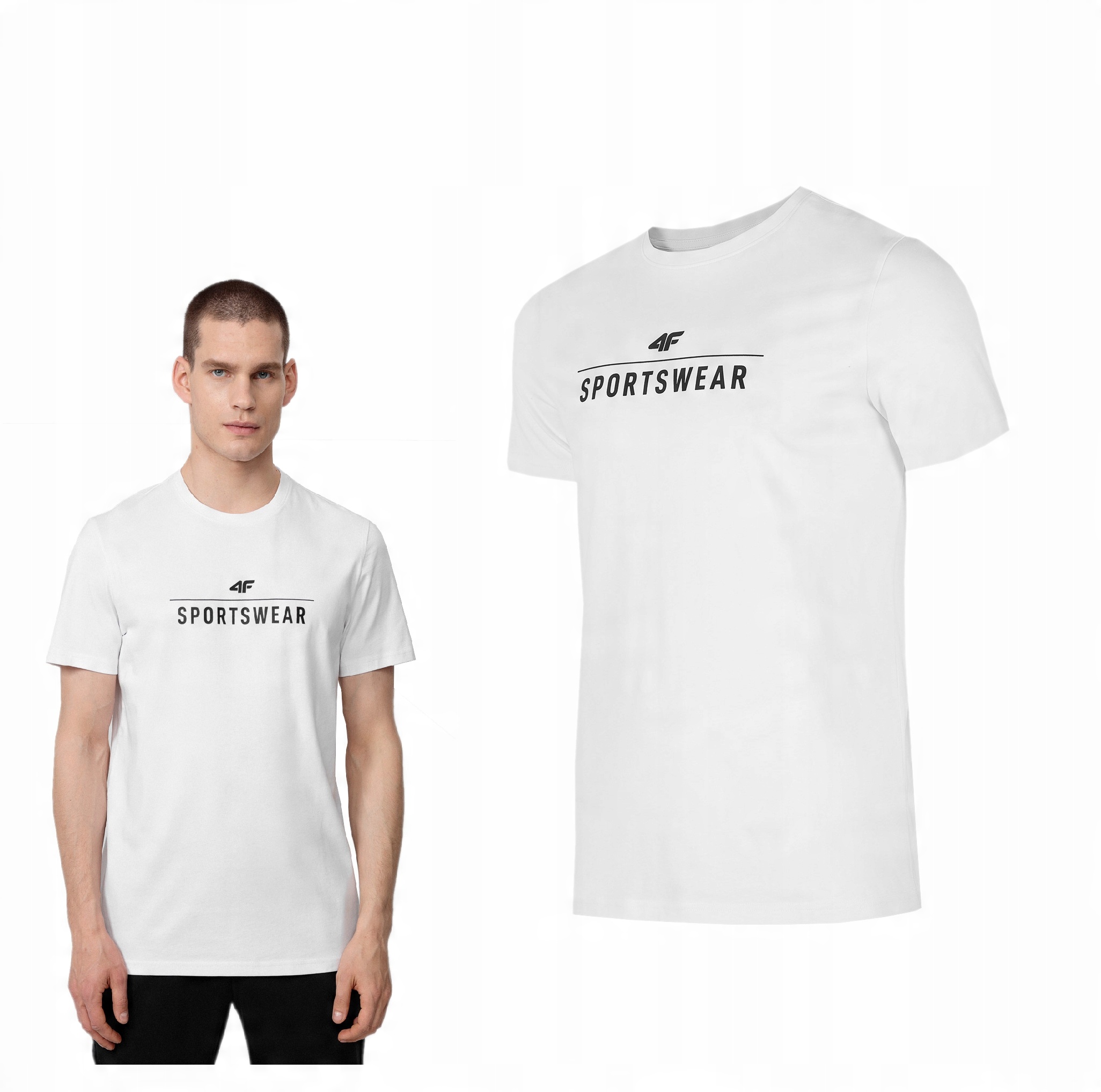 

4F T-shirt Męski Koszulka Biała TSM354 XXL