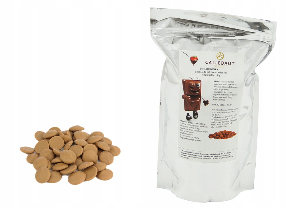 Czekolada Miodowa 1KG Callebaut z miodem do fontann fondue 33,2% kakao