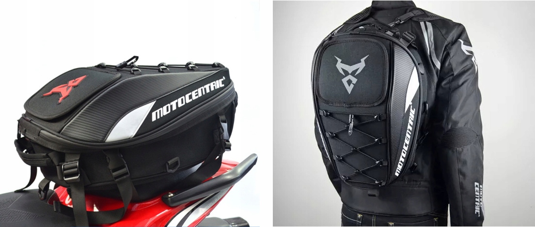MOTOCENTRIC PLECAK MOTOCYKLOWY 2w1 TORBA NA KASK SIEDZENIE MOTOR + GRATIS Producent inny