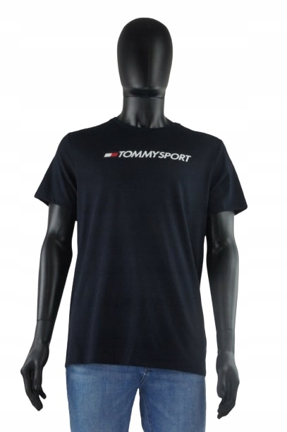 TOMMY HILFIGER CIEMNOGRANATOWA KOSZULKA LOGO (M)