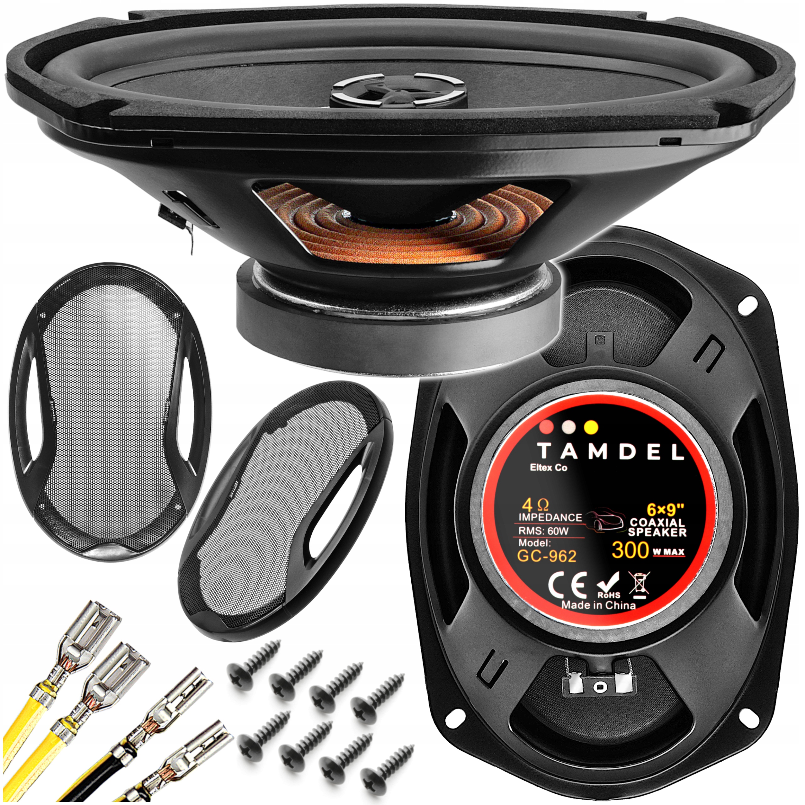 Głośniki samochodowe 6x9 300W – 2-drożne eliptyczne Tamdel GC-962
