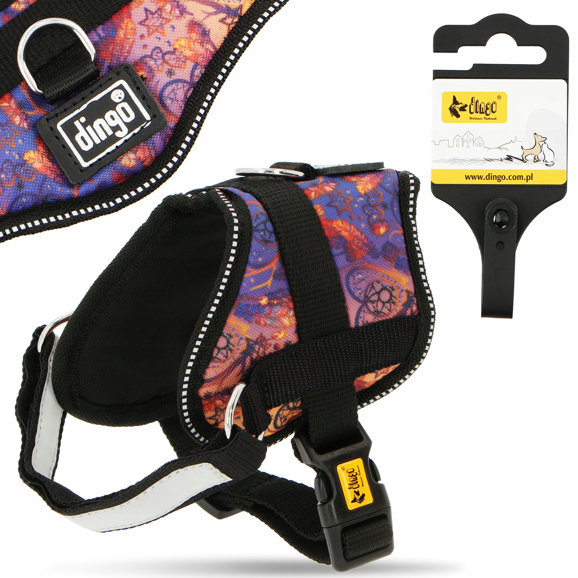 Levně Postroj Psa 50-62 cm Beztlakový Nastavitelný Reflexní Ovčák L Barevný B9