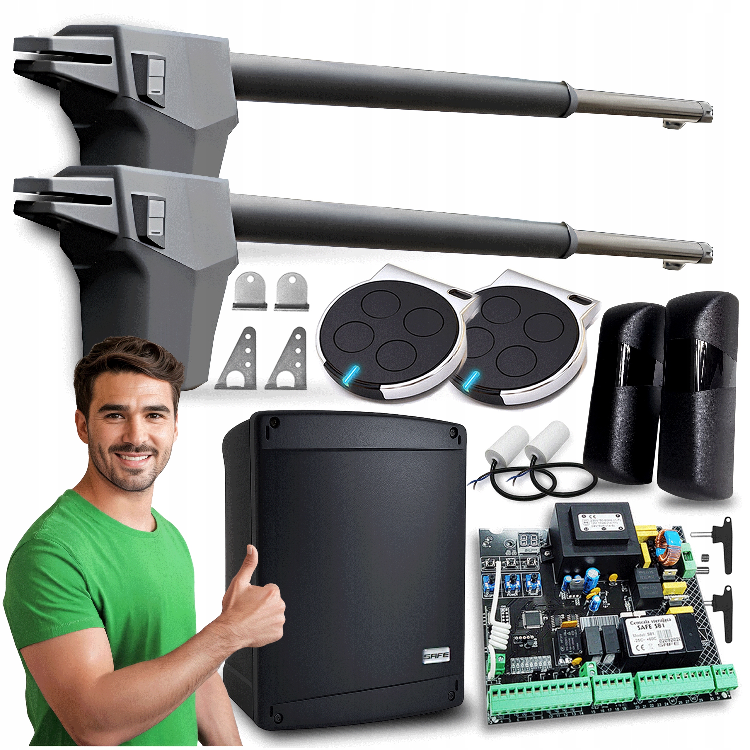 Pohon pro dvoukřídlou bránu Set automat 2 ovladače pohon 8,6 m 400 kg