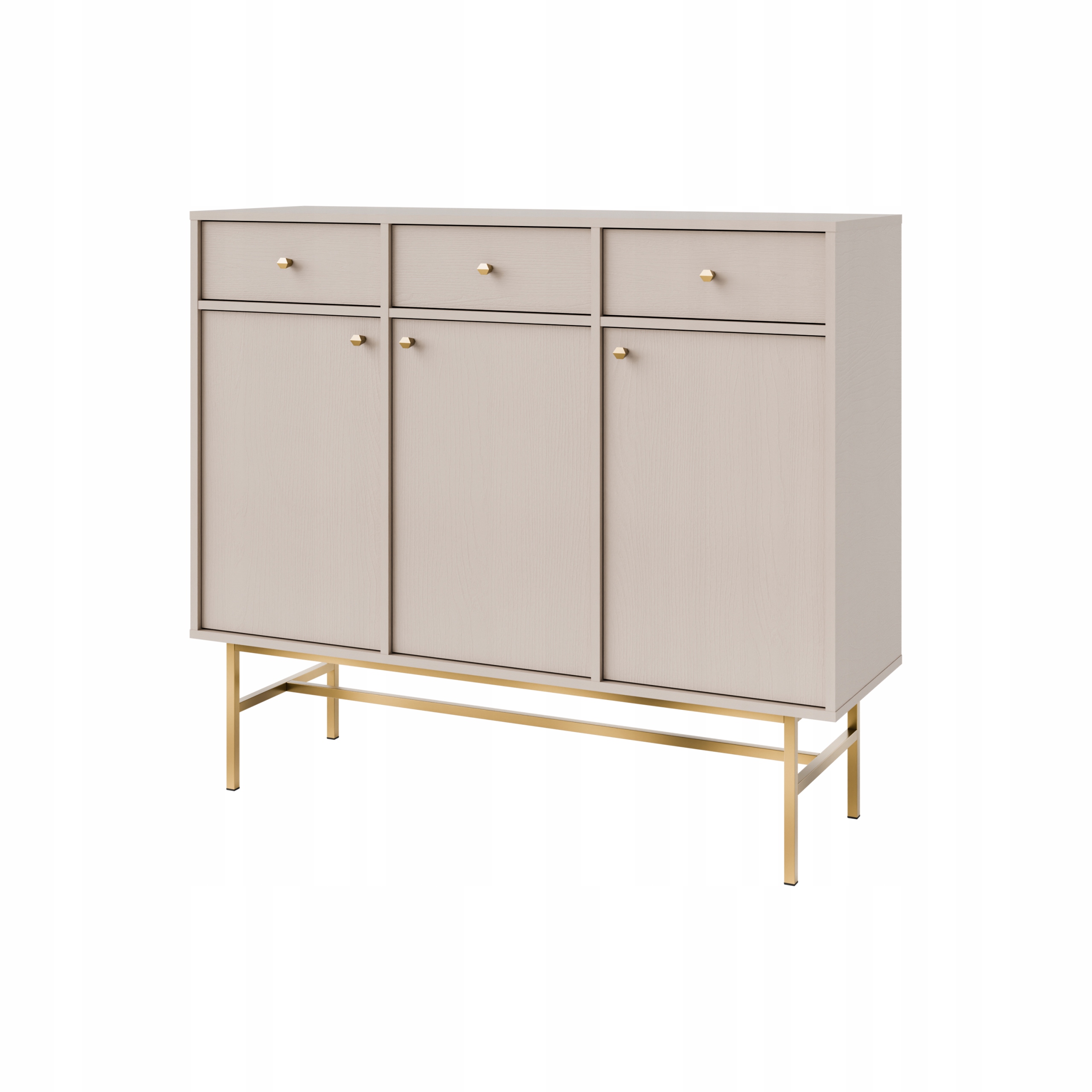 Komoda s zásuvkami do obývacího pokoje Sakai 3 3F 3S T827 Béžová