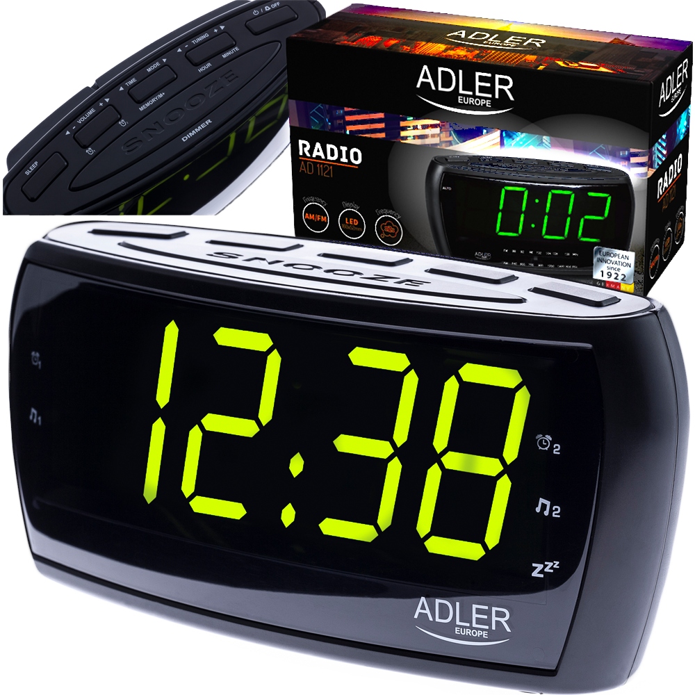 RADIOBUDZIK RADIO FM/AM ZEGAR LED ADLER AD 1121