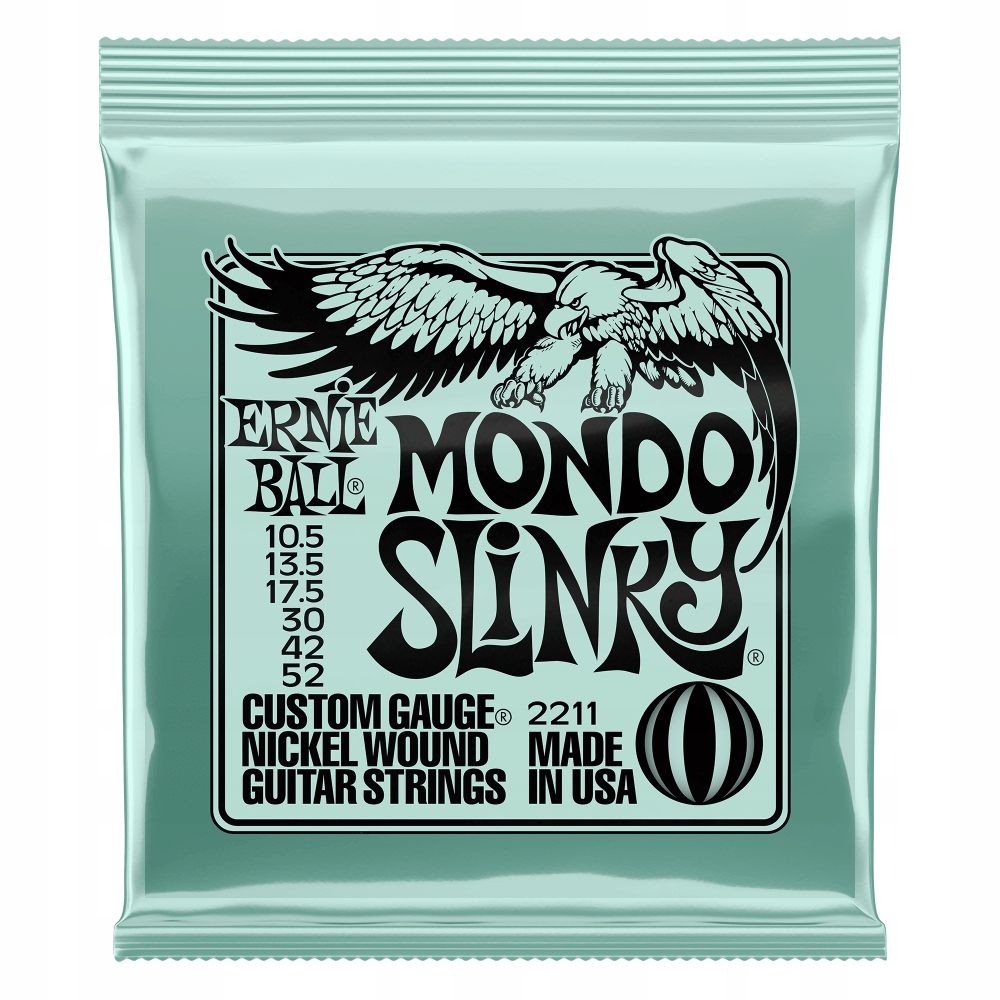 Struny do gitary elektrycznej Ernie Ball 2211 Mondo Slinky Nickel 10,5-52
