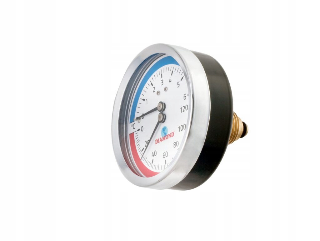 Termomanometr tarcza 80 mm 0-120 st.c 10B 1/2 cala