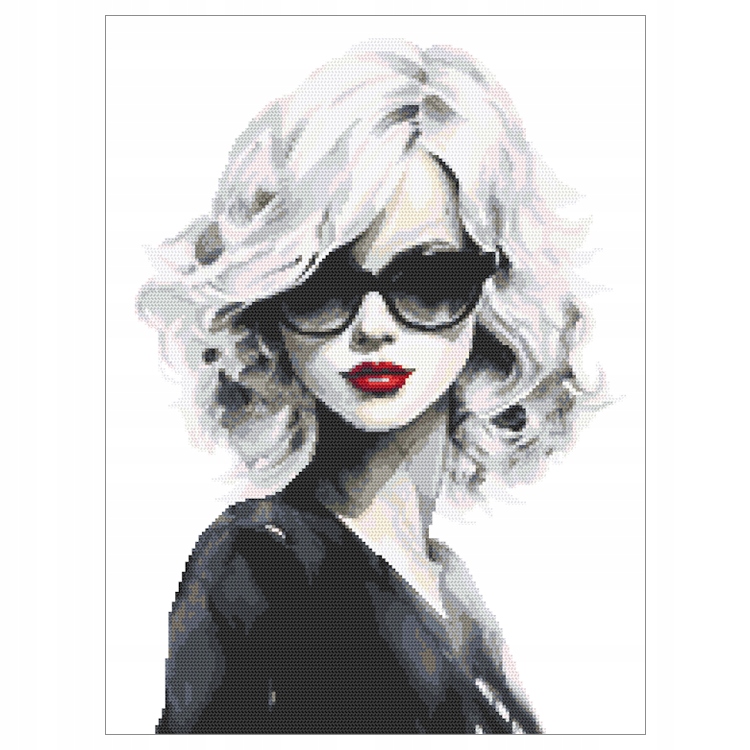 Křížková výšivka Vyšívací sada Žena s třídou