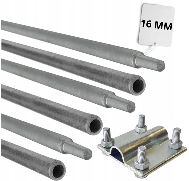 Uziom Szpilka Pręt Wbijany Kompletny 9M Złącze Drut-bednarka 6x1.5M FI16