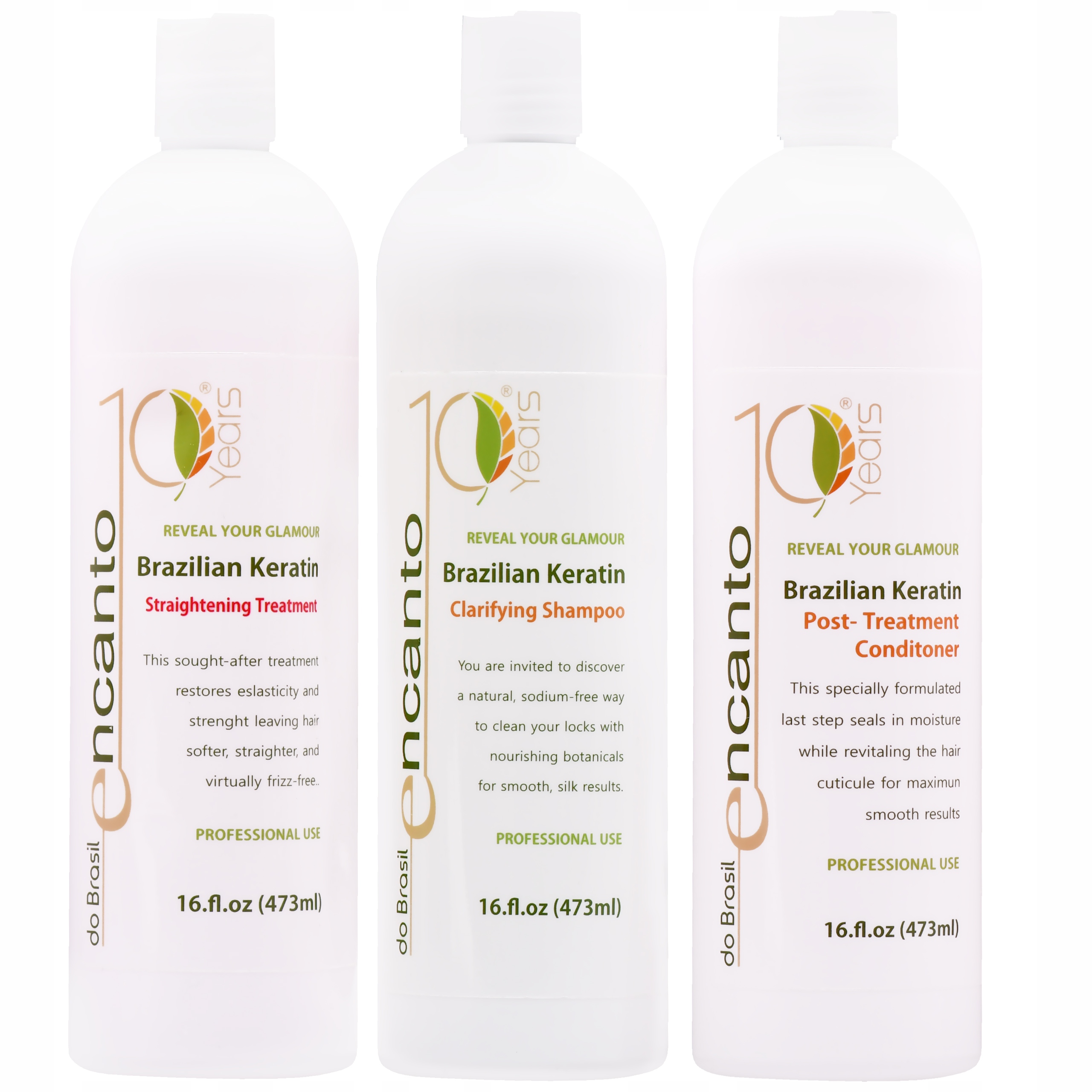 Profesionální vyhlazování vlasů Encanto Do Brasil keratin 3x473 ml