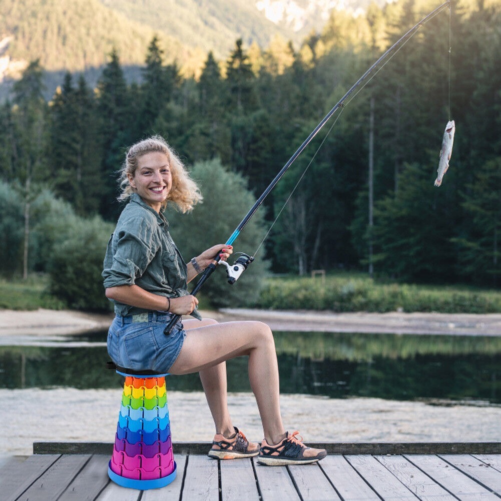 SKŁADANE PRZENOŚNE KRZESŁO TABORET STOŁEK KEMPINGOWY TELESKOPOWY KOLOROWY EAN (GTIN) 5906333232536