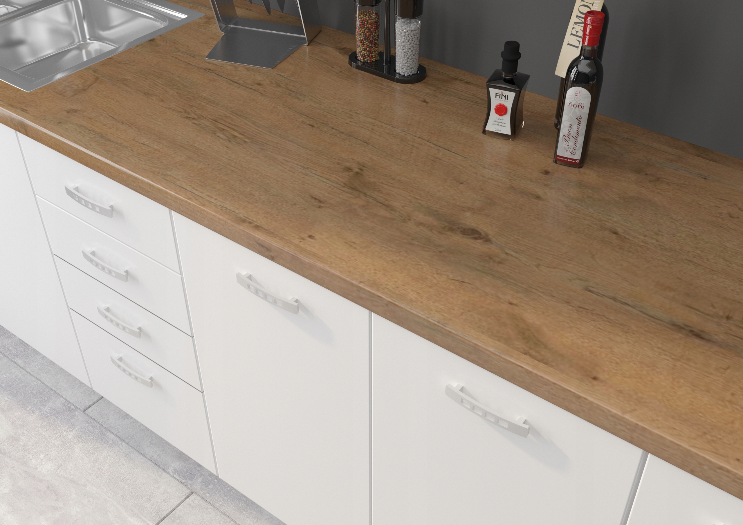 BLAT KUCHENNY 280 cm Różne kolory 28 mm Wysokość mebla 2.8 cm