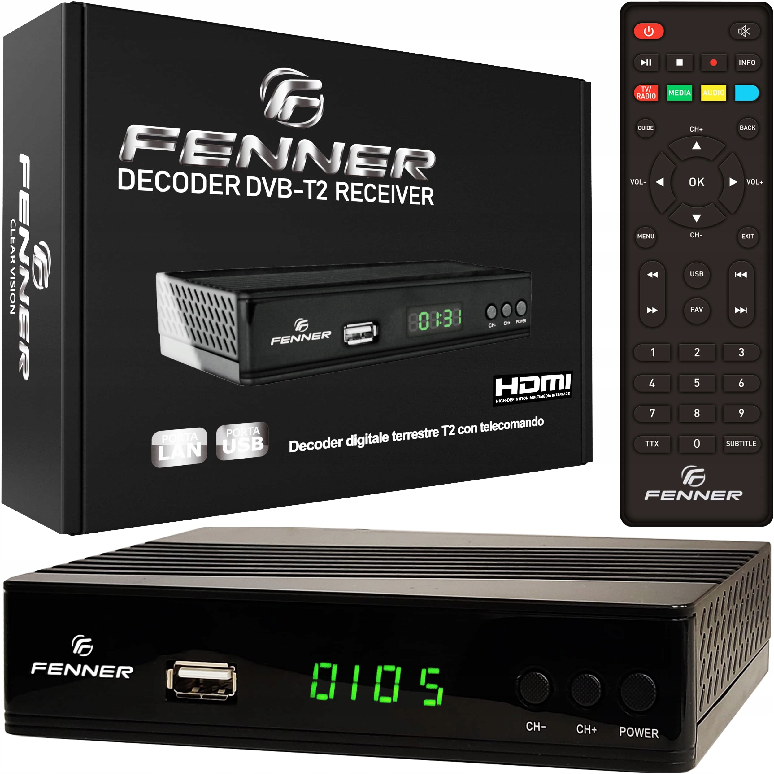 TUNER DVB-T2 FENNER FNGX2 H.265 HEVC