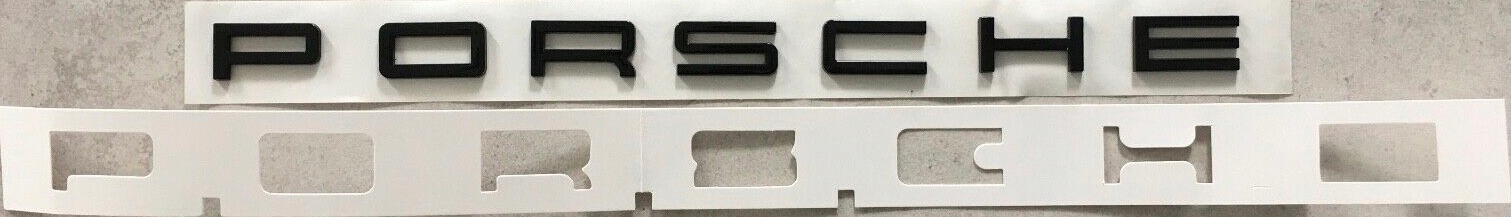 Porsche Cayenne 911 Macan emblém znak nápis čierna šablóna