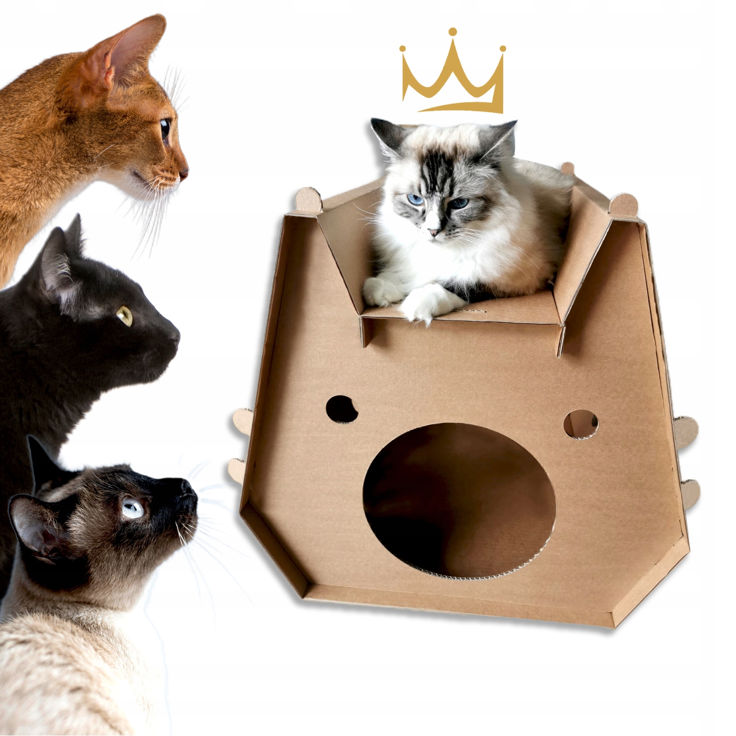 Levně Velký kartonový domeček pro kočky , pelíšek pelíšek