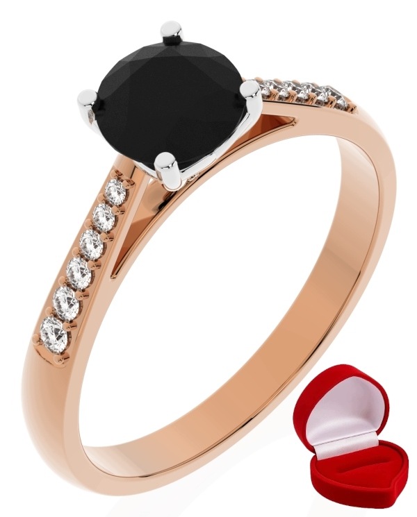 Zlatý Prstýnek 585 14k Brylant Č. 0,70 ct Růžové Zlato R21