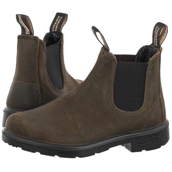 Buty Skórzane Sztyblety dla Dzieci Blundstone 2496 Dark Olive Oliwkowe