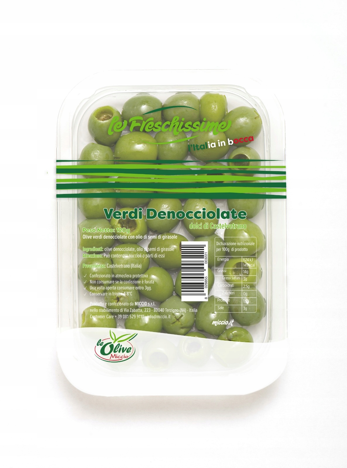 Miccio Zelené olivy Olive Verdi Denocciolate 120 g
